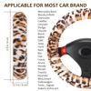 Picture of Accmor Fluffy Car Steering Wheel Cover, Universal Fuzzy Wheel Cover 14 1/2-15 & Handbrake Cover & Gear Shift Cover Set, Anti-Slip Leopard Warm Fur Vehicle Wheel Protector Car Accessories for Men Women