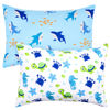 Picture of UOMNY Toddler Pillowcases for Girls 13X18 12x16 14x19 Turtles and Sharks Baby Pillow Case 2 Pack Small Pillow Covers for Travel Pillow Blue White