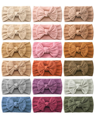 Picture of jollybows 18pcs Baby Nylon Headbands Hair Bow Elastics Hairbands Hair Accessories for Baby Girls Newborn Infant Toddlers Kid