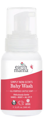 Picture of Earth Mama Simply Non-Scents Baby Wash Foaming Hand Soap, Organic Fragrance Free Body Wash, Unscented Body Wash, Castile Soap with Coconut Oil, Shea Butter, Calendula, & Aloe, 5.3floz