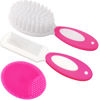 Picture of Baby Hair Brush, Cradle Cap Brush, Baby Hair Comb, Baby Hair Brush and Comb Set for Newborns & Toddlers, Baby Brush Soft Bristles, Ideal for Cradle Cap, Perfect Baby Registry Gift (Rose Red)
