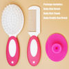 Picture of Baby Hair Brush, Cradle Cap Brush, Baby Hair Comb, Baby Hair Brush and Comb Set for Newborns & Toddlers, Baby Brush Soft Bristles, Ideal for Cradle Cap, Perfect Baby Registry Gift (Rose Red)