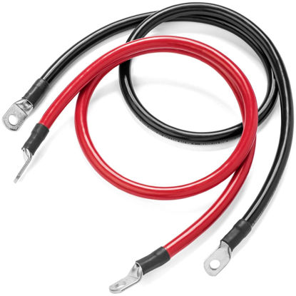 Picture of Spartan Power Battery Cable 4 Foot 1/0 Gauge AWG Wire Set 5/16" M8