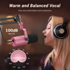 Picture of TONOR Dynamic Microphone, USB/XLR PC Microfono with Boom Arm Stand for Podcast, Recording, Streaming & Gaming, XLR Cardioid Studio Mic for Music & Voice-Over with 3.5mm Headphones Jack, TD510+, Pink