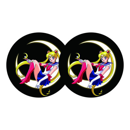 Picture of Car Coasters 2PCS 2.75" Car Cup Holder Coasters for Sailor Moon, Silicone Universal Car Accessories Anime Cup Holder Insert Coasters for Sailor Moon by FLYEEGO