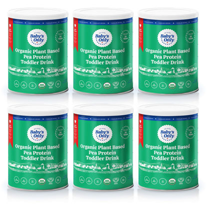 Picture of Baby's Only Organic Plant Based Pea Protein Toddler Drink, Pea Protein Powder, No Dairy, Lactose or Soy, Organic Toddler Drink with Plant Protein & Iron, Toddlers 12 Months Old and Up, 12.7 oz, 6 Pack