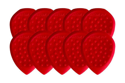 Picture of Acoustik Attak STEALTH III Structured Guitar Pick - Small Beveled Guitar Pick, Unique Tone, No-Slip Grip (10 Pack, Crimson)