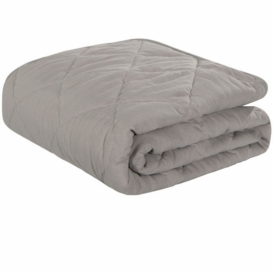 Picture of NTBAY Down Alternative Toddler Comforter, Lightweight and Warm Solid Color Baby Crib Quilted Blanket, 39x47 inches, Smoke Grey