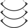 Picture of Sovvid 3 Pack 12 Inch Guitar Patch Cables, Black Guitar Pedal Cable Effect Cable Cord, 1/4" inch TS Right Angle Guitar Patch Cable