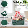 Picture of OIAHOMY Woven Basket, Gift Basket Empty with Gift Bags and Ribbons, Rope Basket for Baby Showers, Storage Basket with Handles for Nursery, Pet Toy Basket - Green