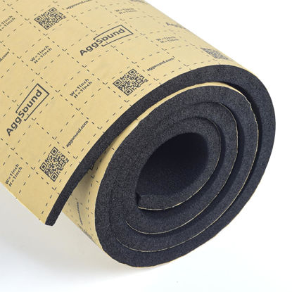 Picture of AggSound 1/2inch Thickened Sound Deadener for Multiple Use，High Density Foam with Adhesive,for Car, Boat, RV Shield Insulation Dampening Mat, 16" x 60" x1/2"
