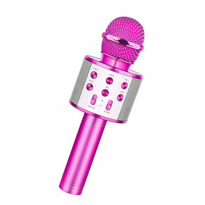 Picture of Wireless Bluetooth Karaoke Microphone,3 in 1 Portable Handheld Karaoke Mic Speaker Machine,Karaoke Machine for Kids,Home Party Singing Machine Microphone,Birthday Party,Best Gifts for Kids (Purple)
