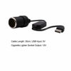 Picture of USB A Male to 12V Car Cigarette Lighter Socket Female Converter Cable 2-Pack