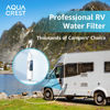 Picture of AQUA CREST RV Water Filter, RV Inline Hose Water Filter, Garden and Camper Water Filter, NSF Certified, Greatly Reduces Chlorine, Bad Taste, Odor, 4 Pack with 2 Hose Protector