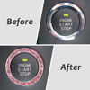 Picture of ToBeQueen Crystal Rhinestone Ring for Car Bling Ring Decal for Vehicle 2Pcs Auto Engine Start Stop Decoration for Women Girl,Interior Ring Push to Start Bling Pink