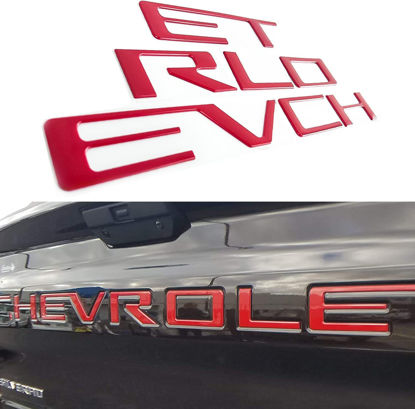 Picture of AUTO SAFETY Tailgate Insert Letters Compatible with 2019 2020 2021 2022 2023 3D Emblems with Strong 3-M Adhesive Red, xflhong2