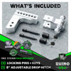Picture of Rhino USA Adjustable Trailer Hitch (2-Inch Receiver) - Heavy Duty Aluminum Tow Hitches with 8-Inch Drop/Rise for Truck (12,500 LBS GTW) - Weatherproof Double Anti-Theft Locking Hitch Pins (Silver)