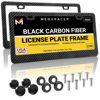 Picture of Carbon Fiber License Plate Frames 2 Pack | License Plate Cover for Car Tag Frame | Black License Plate Frame for Men | Porta Placas para Auto Car Plate Frames Tesla BMW Car Licence Plate Frame Holder