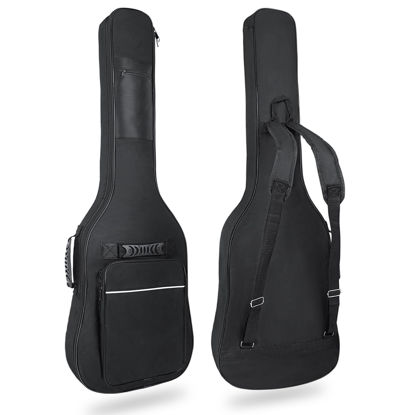 Picture of LETSROCK Electric Guitar Gig Bag, Electric Guitar Gig Bag 0.35 Inch Thick Padding Backpack Soft Electric Guitar Bag Dual Adjustable Shoulder Strap Pocket & Back Hanger Loop Black