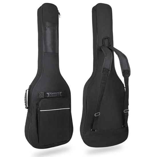 Picture of LETSROCK Electric Guitar Gig Bag, Electric Guitar Gig Bag 0.35 Inch Thick Padding Backpack Soft Electric Guitar Bag Dual Adjustable Shoulder Strap Pocket & Back Hanger Loop Black