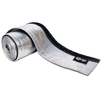 Picture of Heat Shroud Sleeve Aluminized Sleeving Express Aluminized Hose and Silver Hose Wire Protection Barrier with Hook and Loop Closure, 3/4" I.D.x 10FT- 1" I.D.x 10FT