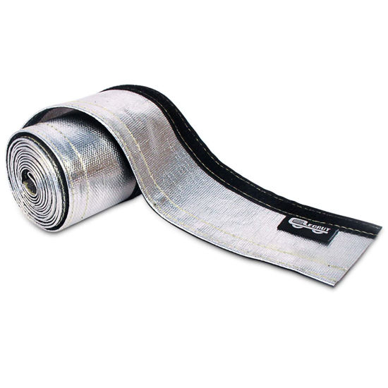 Picture of Heat Shroud Sleeve Aluminized Sleeving Express Aluminized Hose and Silver Hose Wire Protection Barrier with Hook and Loop Closure, 3/4" I.D.x 10FT- 1" I.D.x 10FT
