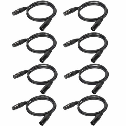 Picture of Eyeshot 3.2ft / 1m DMX Cable, 10PCS 3 Pin DMX Cables DMX Wires, DMX512 XLR Male to Female Stage Light Signal Cable with Metal Connectors, Connection for Stage & DJ Lighting fixtures