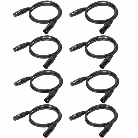 Picture of Eyeshot 3.2ft / 1m DMX Cable, 10PCS 3 Pin DMX Cables DMX Wires, DMX512 XLR Male to Female Stage Light Signal Cable with Metal Connectors, Connection for Stage & DJ Lighting fixtures