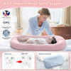 Picture of Baby Lounger - Baby Lounger Pillow for Newborn, 0-24 Months, Infant Lounger for Home and Travel, Soft Cotton, Co Sleeping Baby Nest, Newborn Babies Essentials Gifts, Pink