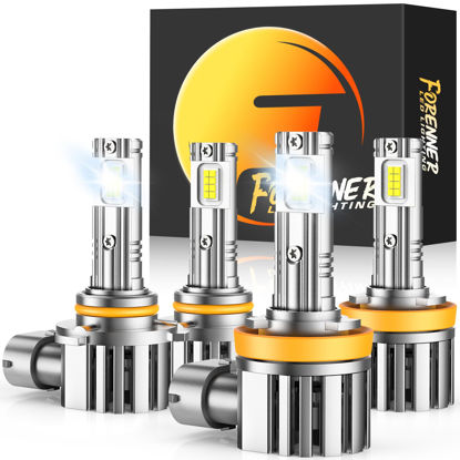 Picture of forenner H11 9005 Fog Light Bulb Combo, 50000LM Brightness, 1:1 Size Easy Installation, 10-Year Life with Fan, IP68 Waterproof, Pack of 4