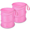 Picture of Kincown Car Trash Can, 2 Packs Mini Collapsible Car Trash Bin for Front Back Seat, Pop up Car Garbage Can, Portable Car Trash Bag Hanging for Vehicle SUV Rv Truck Accessories Interior, Pink