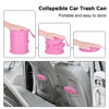 Picture of Kincown Car Trash Can, 2 Packs Mini Collapsible Car Trash Bin for Front Back Seat, Pop up Car Garbage Can, Portable Car Trash Bag Hanging for Vehicle SUV Rv Truck Accessories Interior, Pink