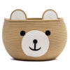 Picture of CherryNow Cotton Rope Basket Baby Gift Basket for Newborn, Empty Gift Basket with Handles, Medium Animal Basket for Toy Clothes Towel, Woven Rope Bear Basket for Kids, Brown, 15.7"D x 10.5"H
