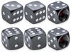 Picture of MEAJOO 6PCS Aluminum Dice Tire Valve Stem Caps, Universal Aluminium Alloy Dustproof Tire Valve Stem Covers for Cars, SUV, Trucks, Bikes, Motorcycles, Bicycles(Gray)
