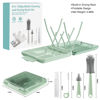 Picture of Bottle Brush Set -Baby Travel Essential-6 in 1 Bottle Cleaner Kit with Silicone Bottle Brush,Nipple Cleaner Brush,Straw Brush,Soap Dispenser,Storage Box,Bottle Drying Rack for Home and Travel(Green)