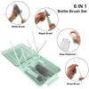 Picture of Bottle Brush Set -Baby Travel Essential-6 in 1 Bottle Cleaner Kit with Silicone Bottle Brush,Nipple Cleaner Brush,Straw Brush,Soap Dispenser,Storage Box,Bottle Drying Rack for Home and Travel(Green)