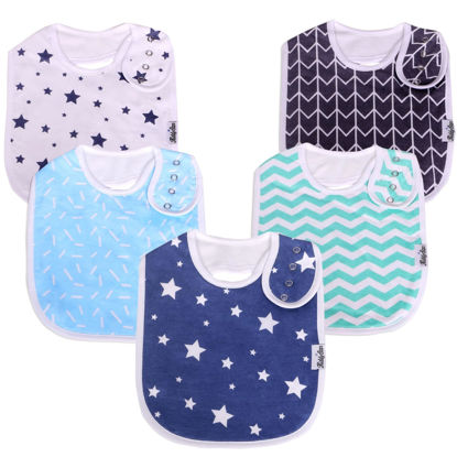 Picture of KiddyStar 5 Pack Bibs for Boys & Girls - Organic Cotton Baby Bibs, Bandana Bibs, Drool Bibs, Teething Bibs, Toddler Bibs