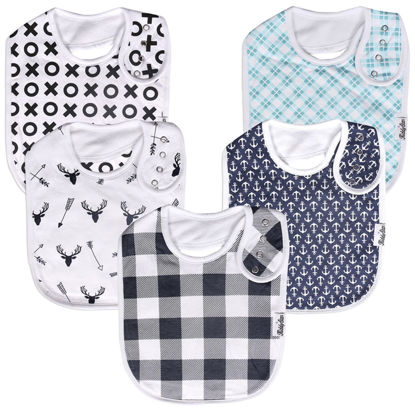 Picture of KiddyStar 5 Pack Bibs for Boys & Girls - Organic Cotton Baby Bibs, Bandana Bibs, Drool Bibs, Teething Bibs, Toddler Bibs