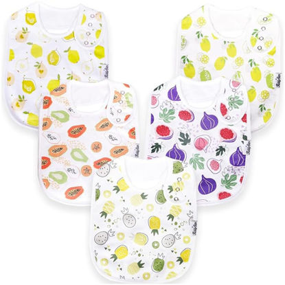 Picture of KiddyStar 5 Pack Bibs for Boys & Girls - Organic Cotton Baby Bibs, Bandana Bibs, Drool Bibs, Teething Bibs, Toddler Bibs