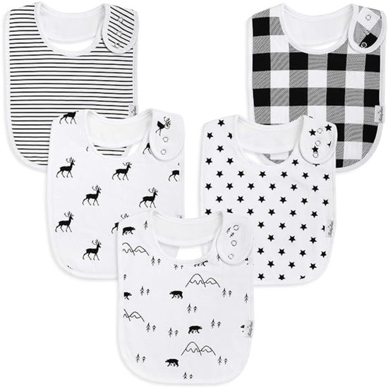 Picture of KiddyStar 5 Pack Bibs for Boys & Girls - Organic Cotton Baby Bibs, Bandana Bibs, Drool Bibs, Teething Bibs, Toddler Bibs