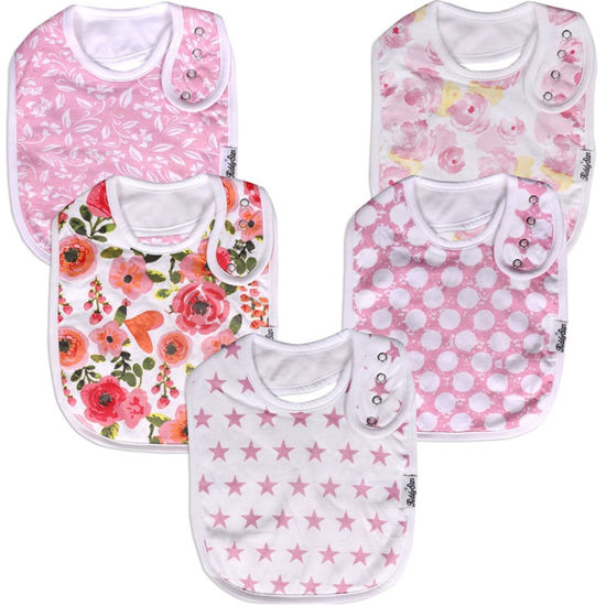 Picture of KiddyStar 5 Pack Bibs for Boys & Girls - Organic Cotton Baby Bibs, Bandana Bibs, Drool Bibs, Teething Bibs, Toddler Bibs