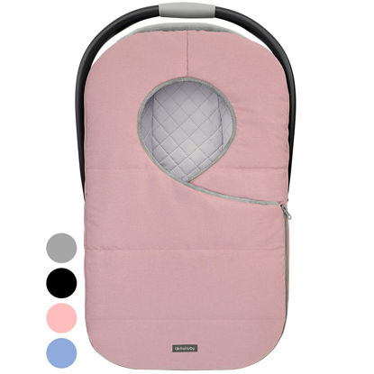 Picture of liuliuby Winter Carseat Cover for Baby Carseat | Doona Car Seat Cover Baby Winter | Warm Baby Car Seat Cover | Carseat Covers Baby Girl | Infant Car Seat Cover Winter Baby Essentials (Pink)