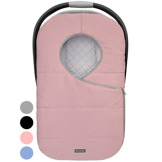 Picture of liuliuby Winter Carseat Cover for Baby Carseat | Doona Car Seat Cover Baby Winter | Warm Baby Car Seat Cover | Carseat Covers Baby Girl | Infant Car Seat Cover Winter Baby Essentials (Pink)