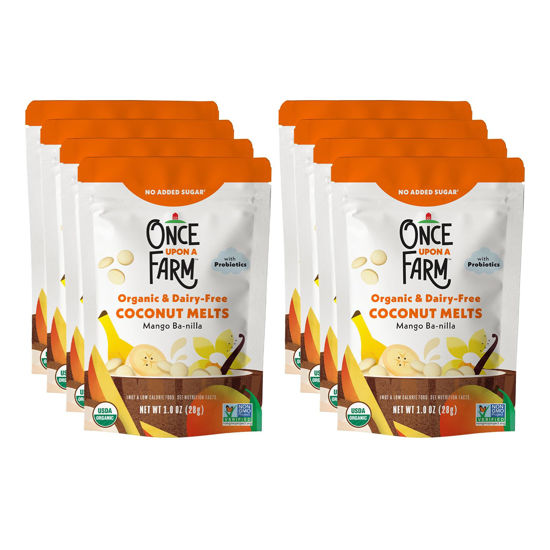 Picture of Once Upon a Farm Organic Coconut Melts, Mango Ba-nilla, 8ct