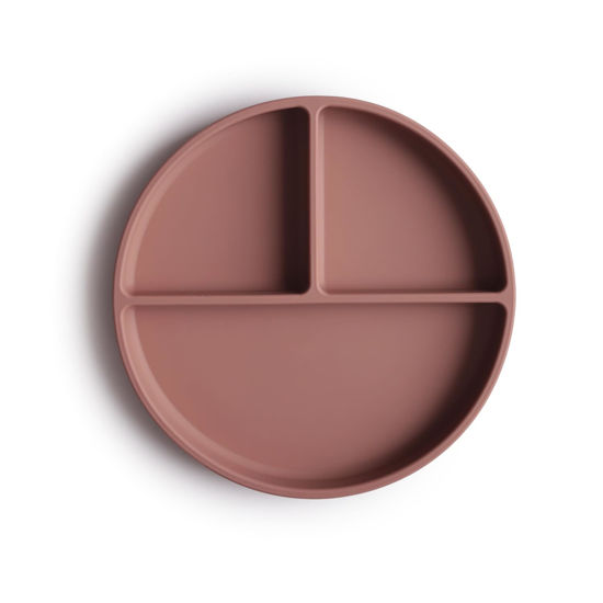 Picture of mushie Silicone Suction Plate | BPA-Free Non-Slip Design (Cloudy Mauve)
