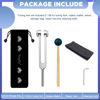 Picture of 128 Hz Tuning Fork Weights Aluminum Clinical Grade Nerve/Sensory with Black Silicone Hammer, Cleaning Cloth and Felt Case, Non-Magnetic Aluminum Alloy