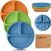 Picture of KeaBabies Suction Plates for Baby, Toddler - 3-Pack 100% Silicone Toddler Plates, Divided Baby Plates with Suction, Silicone Plates for Baby, Kids, BPA-Free, Microwave, Dishwasher Safe (Kea)