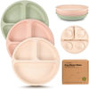 Picture of KeaBabies Suction Plates for Baby, Toddler - 3-Pack 100% Silicone Toddler Plates, Divided Baby Plates with Suction, Silicone Plates for Baby, Kids, BPA-Free, Microwave, Dishwasher Safe (Macaron)