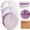 Picture of KeaBabies Suction Plates with Lids for Baby - 3-Pack 100% Silicone Suction Plates for Baby, Kids,Toddler Plates,Divided Baby Plates with Suction,Lids, BPA-Free, Microwave, Dishwasher Safe (Amethyst)
