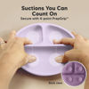 Picture of KeaBabies Suction Plates with Lids for Baby - 3-Pack 100% Silicone Suction Plates for Baby, Kids,Toddler Plates,Divided Baby Plates with Suction,Lids, BPA-Free, Microwave, Dishwasher Safe (Amethyst)